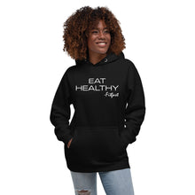 Load image into Gallery viewer, EAT HEALTHY Fit Fleece Hoodie -Unisex Black
