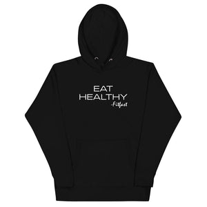 EAT HEALTHY Fit Fleece Hoodie -Unisex Black